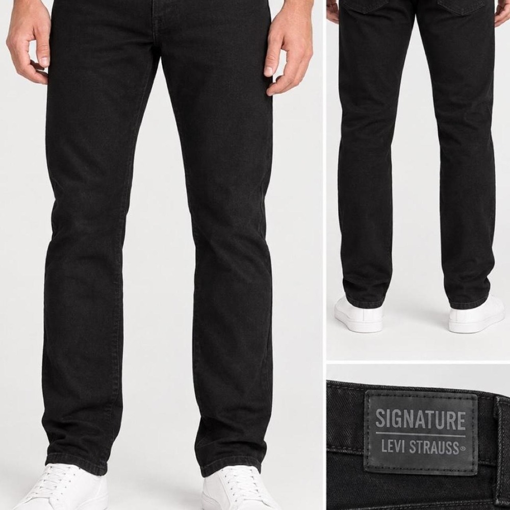 Signature Levi Strauss Jeans Mens 29x30 Black Slim Minimalist Streetwear Denim